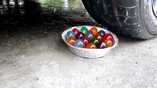 Crushing Crunchy & Soft Things by Car!- Experiment Car vs Rainbow Orbeez in Ball