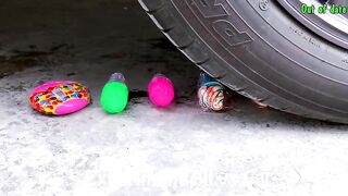 Crushing Crunchy & Soft Things by Car!- Experiment Car Vs 100 Color Balloons