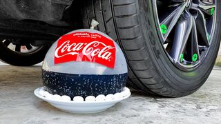 Crushing Crunchy & Soft Things by Car!- Experiment Car Vs Coca Cola, Mentos on Plate
