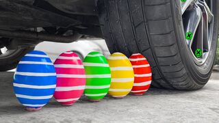 Crushing Crunchy & Soft Things by Car - Experiment Car Vs Color Eggs | All Car
