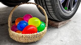Experiment Car vs Water Balloons Basket | Experiment All vs Car