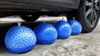 Crushing Crunchy & Soft Things by Car!- Experiment: Car vs Blue Balloons