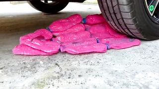 Crushing Crunchy & Soft Things by Car!- Experiment Car vs Glove Color