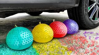 Crushing Crunchy & Soft Things by Car!- Experiment Car vs Orbeez in Balloons