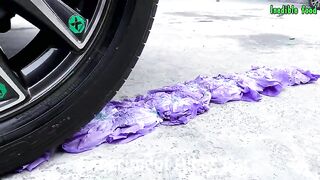 Crushing Crunchy & Soft Things by Car!- Experiment Car vs Orbeez in Balloons