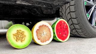 Crushing Crunchy & Soft Things by Car!- Experiment: Car vs Fruits