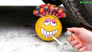 Crushing Crunchy & Soft Things by Car!- Experiment: Car vs Watermelon, Piggy Bank
