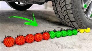 Crushing Crunchy & Soft Things by Car! Experiment Car vs Anti Stress Ball