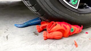 Crushing Crunchy & Soft Things by Car! Experiment Car vs Anti Stress Ball