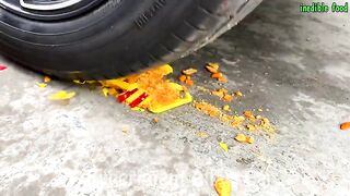 Crushing Crunchy & Soft Things by Car! Experiment Car vs Plastic Hand, Gac Fruit
