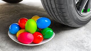 Crushing Crunchy & Soft Things by Car | Experiment: Car vs Color Eggs, M&M Candy, Tomato
