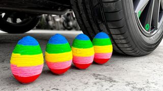 Crushing Crunchy & Soft Things by Car - Experiment Car vs Color Eggs | All Car