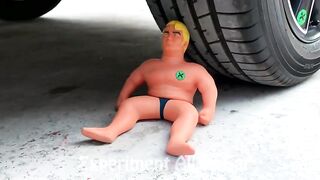 Crushing Crunchy & Soft Things by Car! Experiment: Car vs Stretch Armstrong