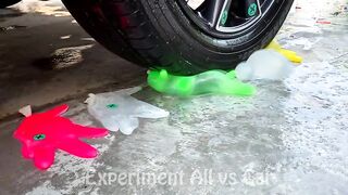 Crushing Crunchy & Soft Things by Car! Experiment Car vs Water Gloves