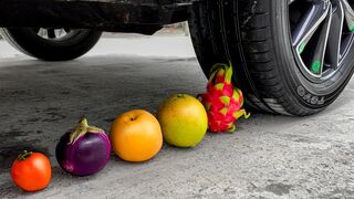 Crushing Crunchy & Soft Things by Car!- Experiment: CAR vs Fruits