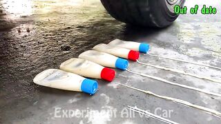 Crushing Crunchy & Soft Things by Car!- Experiment: CAR vs POLKA DOTS BALLOONS