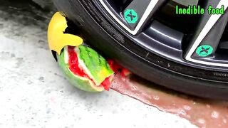 Crushing Crunchy & Soft Things by Car! Experiment: Car vs Rainbow Light bulbs