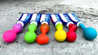 Crushing Crunchy & Soft Things by Car!- Experiment: Car Vs Toothpaste and Balloons