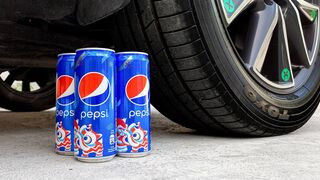Crushing Crunchy & Soft Things by Car! Experiment: Car vs Pepsi Cans