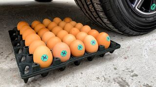 Crushing Crunchy & Soft Things by Car! EXPERIMENT CAR vs EGGS CHICKEN
