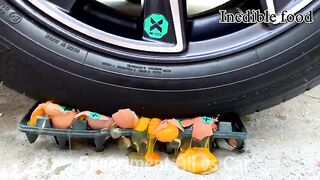 Crushing Crunchy & Soft Things by Car! EXPERIMENT CAR vs EGGS CHICKEN
