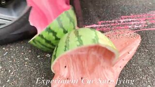 Crushing Crunchy & Soft Things by Car! Experiment Car vs Watermelon Juice vs Balloons | #136