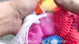 Crushing Crunchy & Soft Things by Car! Experiment Car vs Pacman vs Giant Soccer Balls | Satisfying