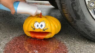 Crushing Crunchy & Soft Things by Car! Experiment Car vs Pumpkin, Coca Cola, Sprite, Monster, Fanta