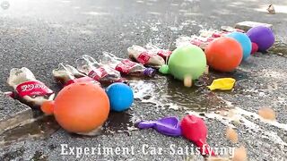 Crushing Crunchy & Soft Things by Car! Experiment Car vs Coca Cola, Fanta, Pepsi, Sprite vs Mentos