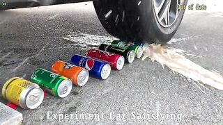 Crushing Crunchy & Soft Things by Car! Experiment Car vs Coca Cola, Fanta, Mtn Dew, Pepsi, Sprite #3