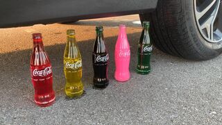 Crushing Crunchy & Soft Things by Car! Experiment Car vs Cola, Monster, Fanta, Sprite, Pepsi Mentos