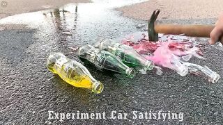 Crushing Crunchy & Soft Things by Car! Experiment Car vs Cola, Monster, Fanta, Sprite, Pepsi Mentos