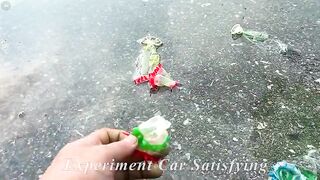 Crushing Crunchy & Soft Things by Car! Experiment Car vs Cola, Sprite, Mtn Dew, Fanta in Condom