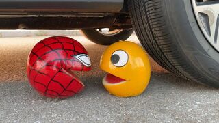 Crushing Crunchy & Soft Things by Car! Experiment Car vs Spider Pacman vs Red Monster | Satisfying