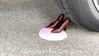 Crushing Crunchy & Soft Things by Car! Experiment Car vs Chocolate Shoes Challenge | Satisfying