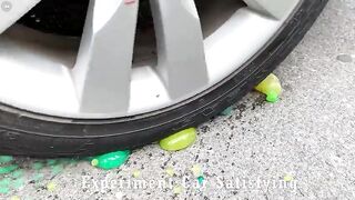 Crushing Crunchy & Soft Things by Car! Experiment Car vs Slime Piping Bags | Satisfying | 02