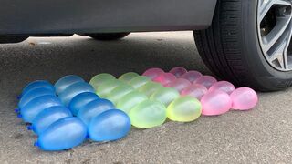 Crushing Crunchy & Soft Things by Car! Experiment Car vs Water Balloons, Cola, Monster | Satisfying