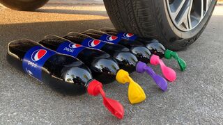 Crushing Crunchy & Soft Things by Car! Experiment Car vs Pepsi and Balloons | Satisfying