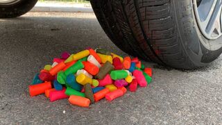 Crushing Crunchy & Soft Things by Car! Experiment Car vs Clay Slime Mixing | Satisfying