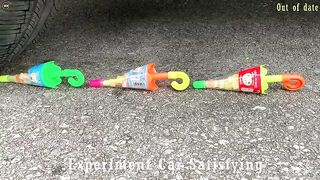 Crushing Crunchy & Soft Things by Car! Experiment Car vs Long Balloons | Satisfying