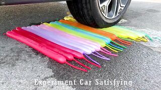 Crushing Crunchy & Soft Things by Car! Experiment Car vs Long Balloons | Satisfying