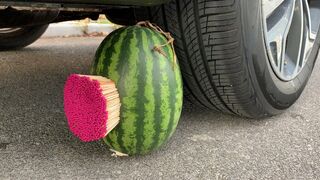 Crushing Crunchy & Soft Things by Car! Experiment Car vs Watermelon vs MATCHES | Satisfying