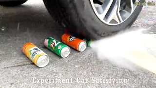 Crushing Crunchy & Soft Things by Car! Experiment Car vs Coca Cola, Mirinda Balloons | Satisfying