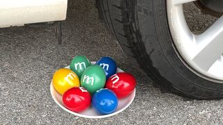 Crushing Crunchy & Soft Things by Car! Experiment Car vs Giant M&M Candy vs Balloons | Satisfying