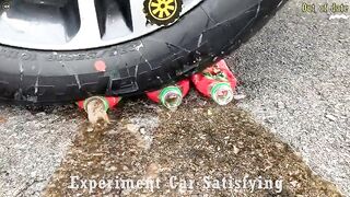 Crushing Crunchy & Soft Things by Car! Experiment Car vs Giant M&M Candy vs Balloons | Satisfying