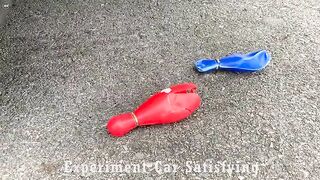 Crushing Crunchy & Soft Things by Car! Experiment Car vs Giant M&M Candy vs Balloons | Satisfying