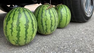 Crushing Crunchy & Soft Things by Car! Experiment Car vs Watermelon Juice vs Balloons | Satisfying