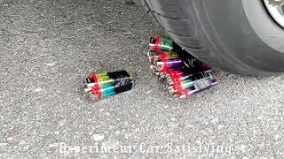 Crushing Crunchy & Soft Things by Car! Experiment Car vs Coca Cola and Mentos in Condom | Satisfying
