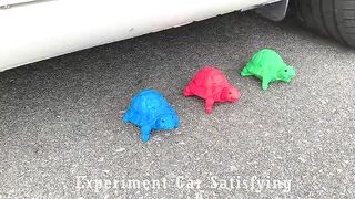 Crushing Crunchy & Soft Things by Car! Experiment: Cola, Sprite, Fanta, Mirinda and Mentos Balloons