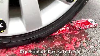 Crushing Crunchy & Soft Things by Car! Experiment Car vs Cola, Sprite, Fanta, Mirinda and Mentos